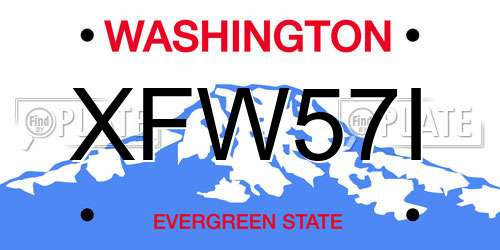 XFW57I Washington License Plate