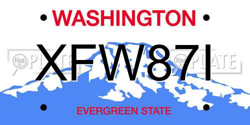 XFW87I Washington License Plate