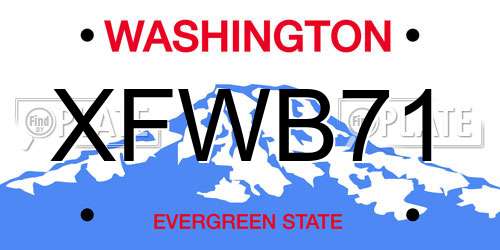 XFWB71 Washington License Plate