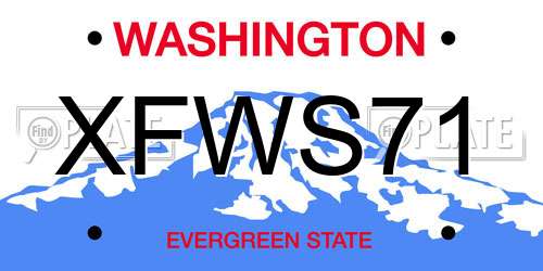 XFWS71 Washington License Plate
