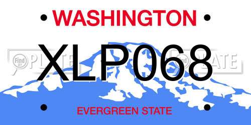 XLP068 Washington License Plate