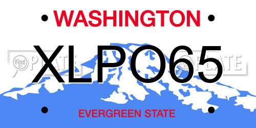 XLPO65 Washington License Plate