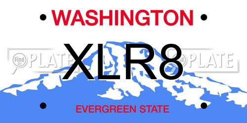XLR8 Washington License Plate