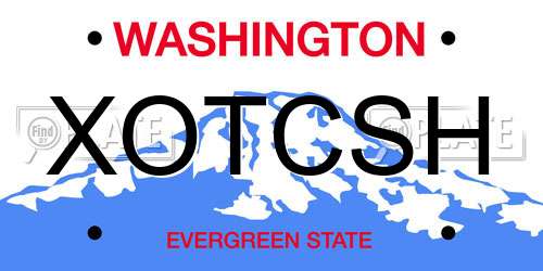 XOTCSH Washington License Plate