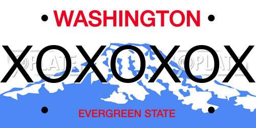 XOXOXOX Washington License Plate
