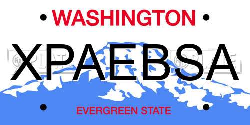 XPAEBSA Washington License Plate