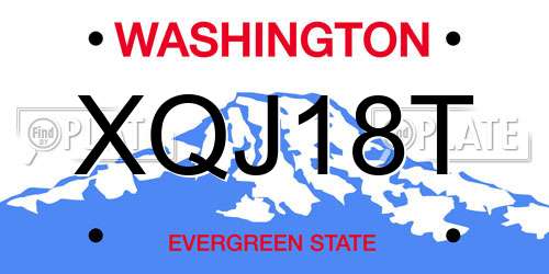 XQJ18T Washington License Plate