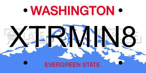 XTRMIN8 Washington License Plate