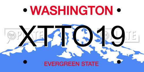 XTTO19 Washington License Plate