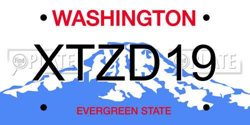 XTZD19 Washington License Plate