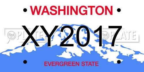 XY2017 Washington License Plate