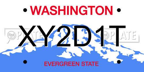 XY2D1T Washington License Plate