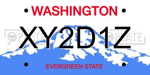 XY2D1Z Washington License Plate