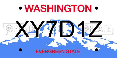 XY7D1Z Washington License Plate