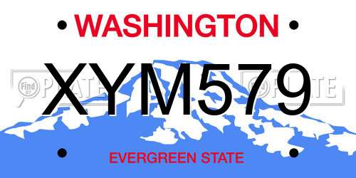XYM579 Washington License Plate