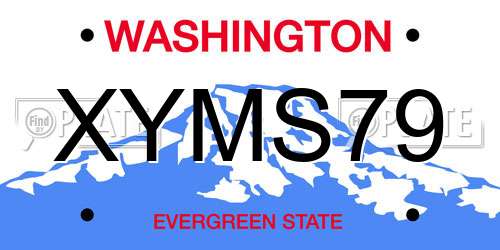XYMS79 Washington License Plate