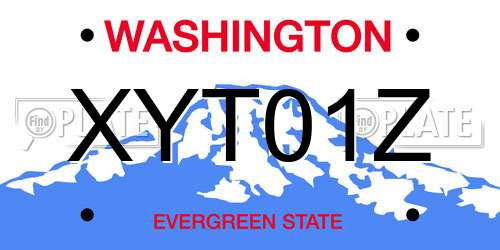 XYT01Z Washington License Plate