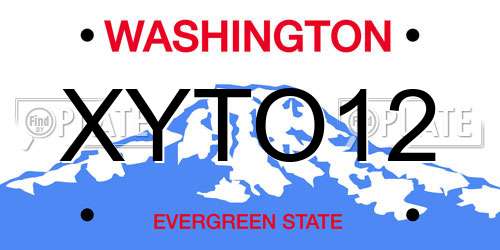 XYTO12 Washington License Plate