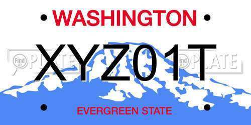 XYZ01T Washington License Plate