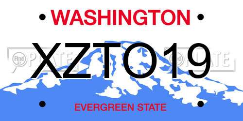 XZTO19 Washington License Plate