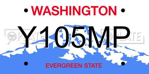 Y105MP Washington License Plate