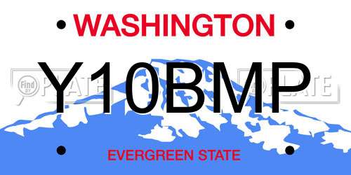 Y10BMP Washington License Plate