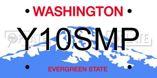 Y10SMP Washington License Plate