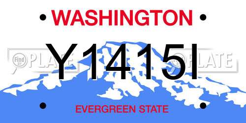 Y1415I Washington License Plate