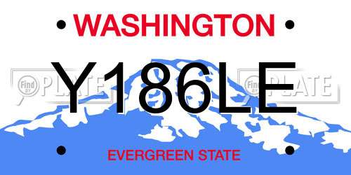 Y186LE Washington License Plate