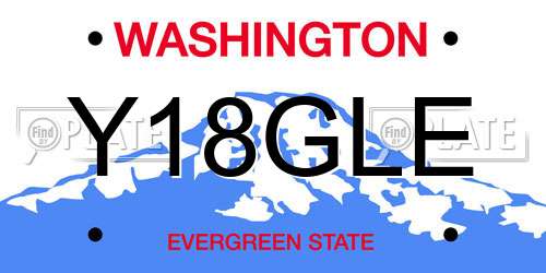 Y18GLE Washington License Plate