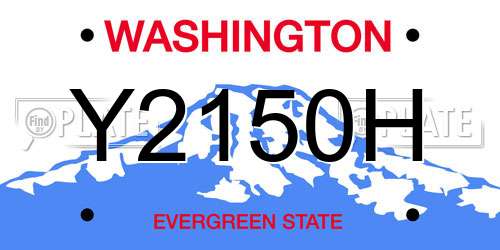 Y2150H Washington License Plate