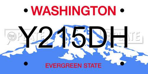 Y215DH Washington License Plate