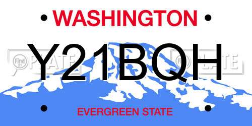 Y21BQH Washington License Plate
