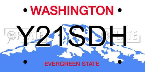 Y21SDH Washington License Plate