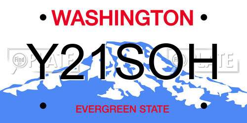 Y21SOH Washington License Plate