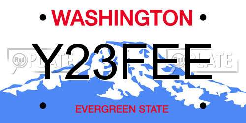 Y23FEE Washington License Plate