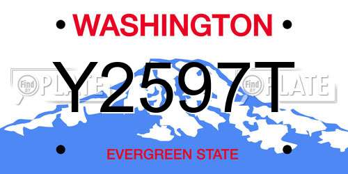 Y2597T Washington License Plate