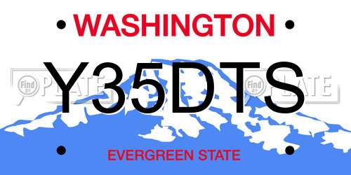 Y35DTS Washington License Plate