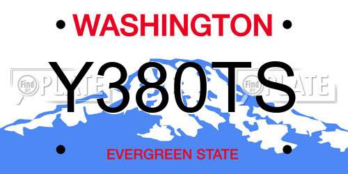 Y380TS Washington License Plate