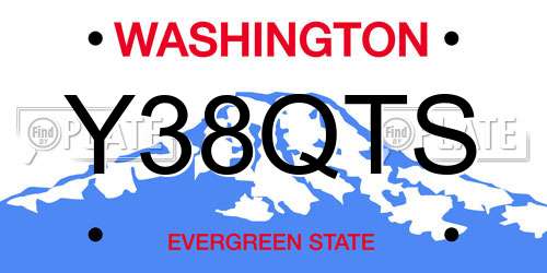 Y38QTS Washington License Plate