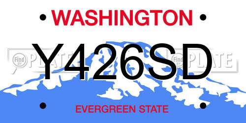 Y426SD Washington License Plate