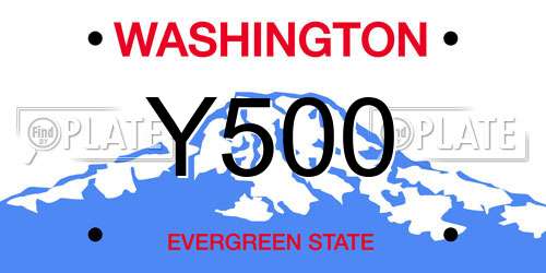 Y500 Washington License Plate