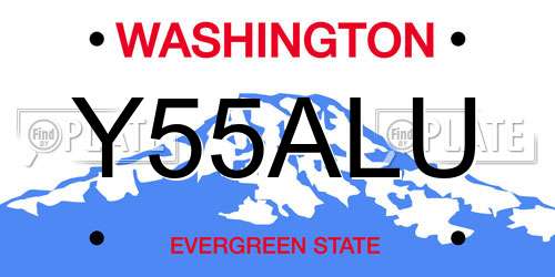 Y55ALU Washington License Plate
