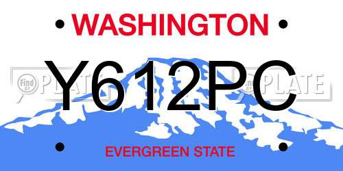 Y612PC Washington License Plate