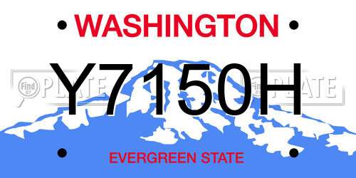 Y7150H Washington License Plate