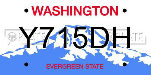 Y715DH Washington License Plate