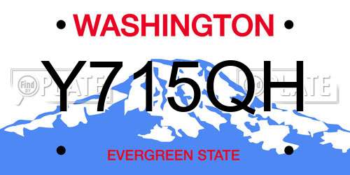 Y715QH Washington License Plate