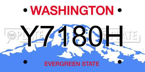 Y7180H Washington License Plate