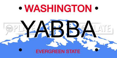 YABBA Washington License Plate