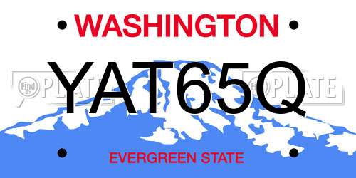 YAT65Q Washington License Plate